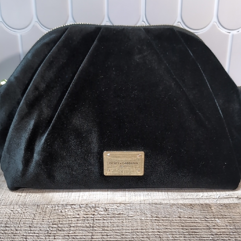 Dolce & Gabbana Black Velvet Cosmetic Bag